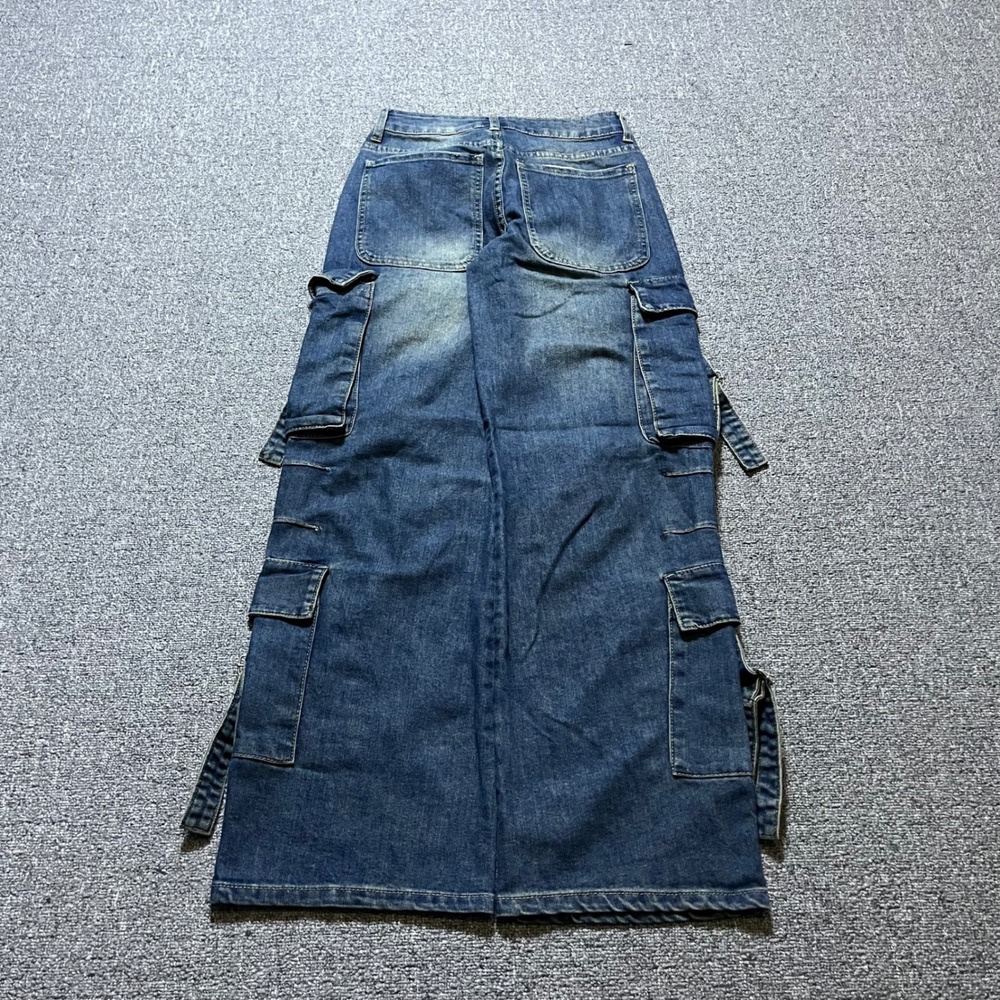 Disclosure Denim Cargo Pants Size 0 Blue Utility Buckle Y2K Streetwear